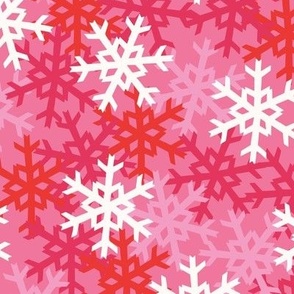 Snowflake Pile in Holiday Pink