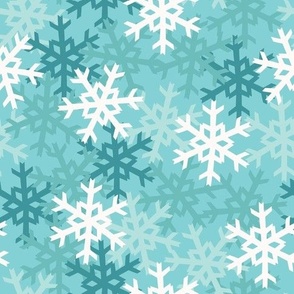 Snowflake Flurry in Winter Teal