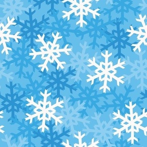 Snowflake Flurry in Winter Blue