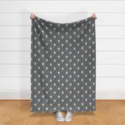 small scale geo elephant floral grey