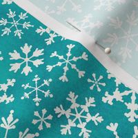 Ditsy Snowflakes on Teal