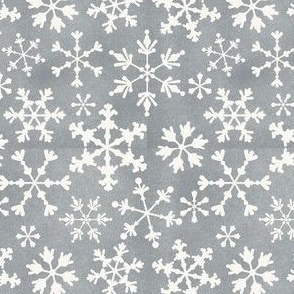 Ditsy Snowflakes on Grey