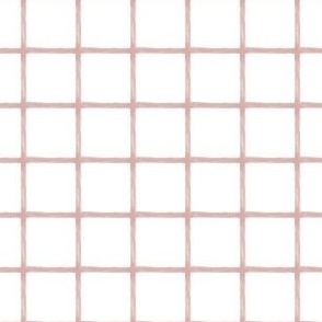 small gouache grid - blush on white