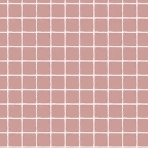 mini gouache grid - white on blush