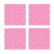 Simple floral - white on bright pink - small