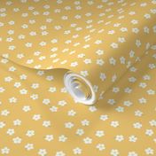 Simple floral - white on samoan sun yellow - small