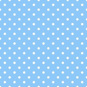 Small White Polka Dots on Blue Background