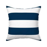 Navy and white rugby stripe 3 inch