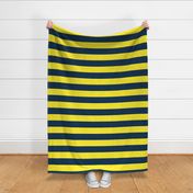 Navy and yellow rugby stripe 3 inch