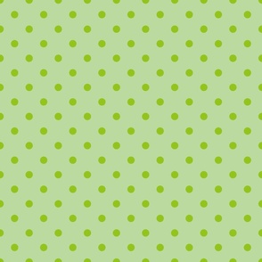 Small green polkadots on lighter green background