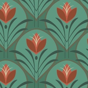 Art Deco Blossom teal