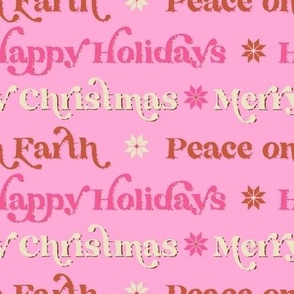 60's Retro Holiday + Christmas Typography in Mod Pink + Orange