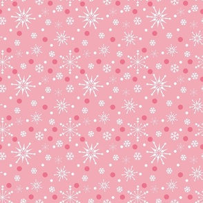 Christmas Cocktails Snow Day Snowflakes in pink