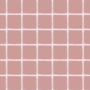 small gouache grid - white on blush
