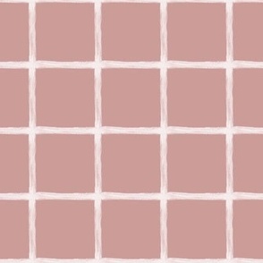 medium gouache grid - white on blush