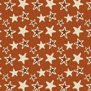 Simple Stars - Red - Linen Texture  ( Simple Christmas Collection )