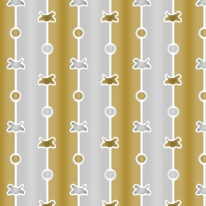 Tailed Cocker Spaniel Bead Chain - silver gold