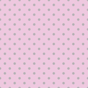 Small gray polkadots on pink