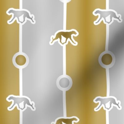 Greyhound Bead Chain - silver gold