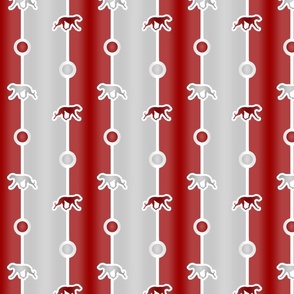 Greyhound Bead Chain - red silver
