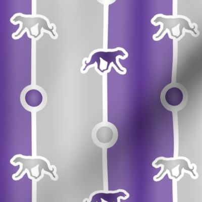 Greyhound Bead Chain - purple silver