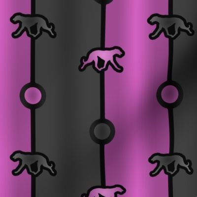 Greyhound Bead Chain - magenta black