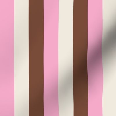 Vertical Vanilla Chocolate Strawberry Ice Cream Stripes 1 inch 