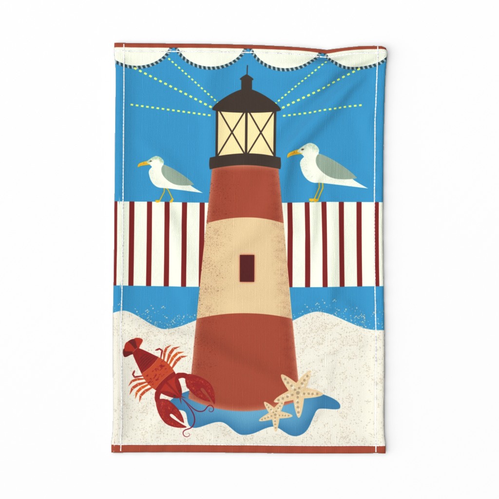 Tea towel / lighthouse / coastal / flour sack