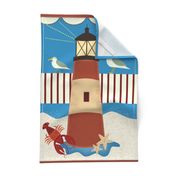 Tea towel / lighthouse / coastal / flour sack