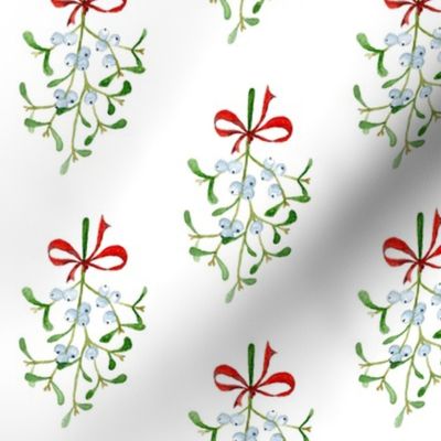 Christmas Mistletoe Festive Pattern - Medium Scale