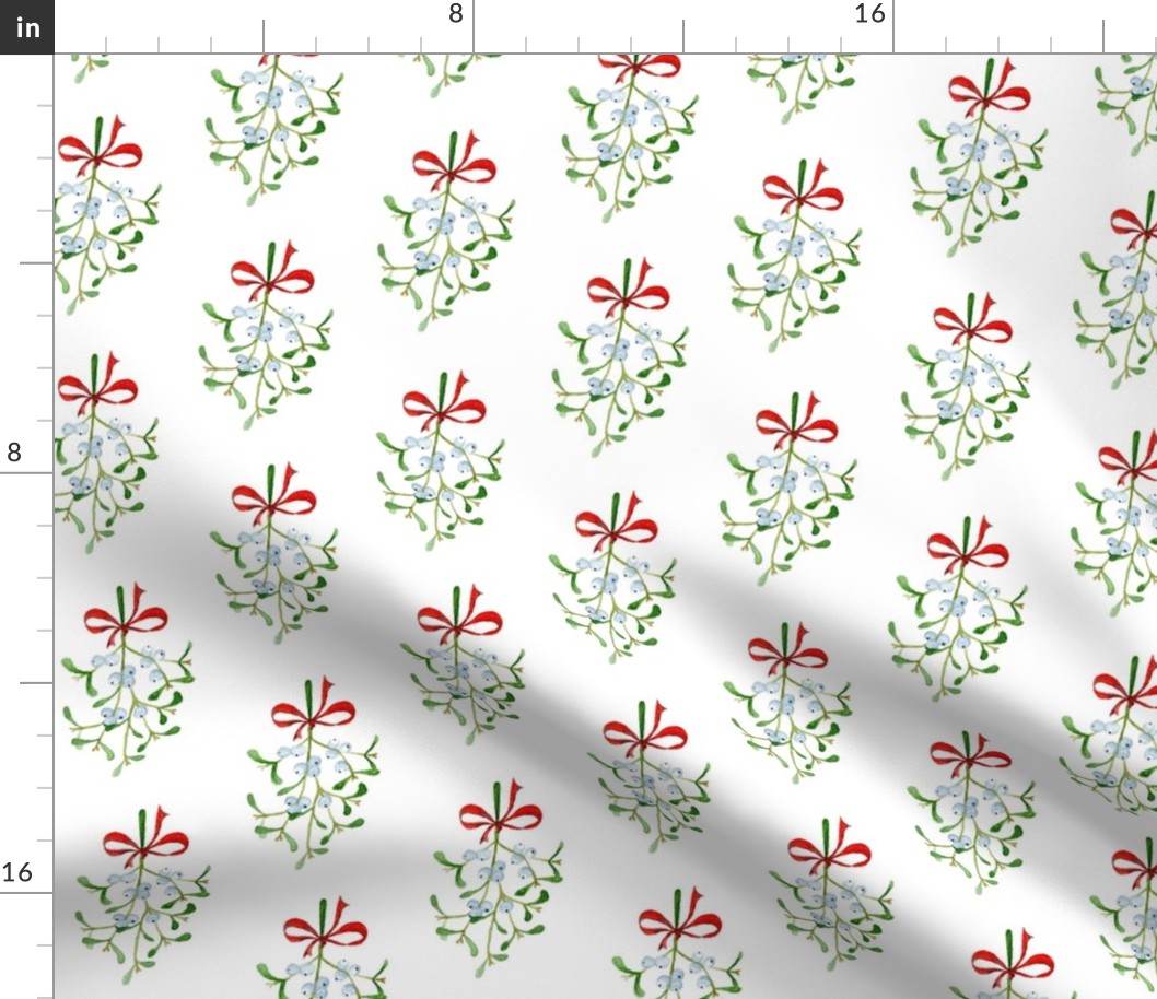 Christmas Mistletoe Festive Pattern - Medium Scale