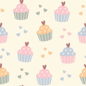 Cupcake, hearts, love, summer 