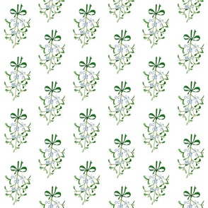 Emerald Green Festive Mistletoe Pattern - Medium Scale