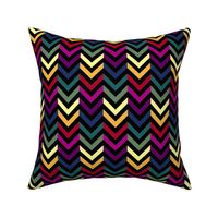 Black & Rainbow Chevrons Half-Drop