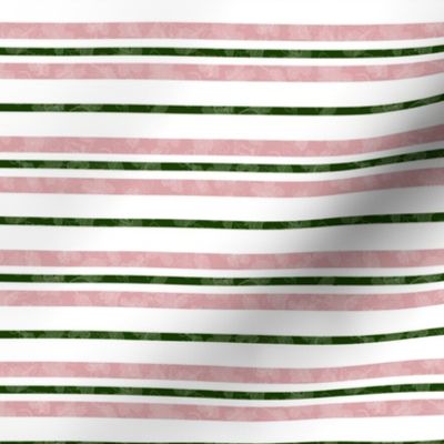 Horizontal Blush Green and White Textured Stripes