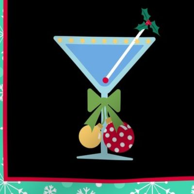 Christmas Cocktail Cheer 1 yard panel number 4