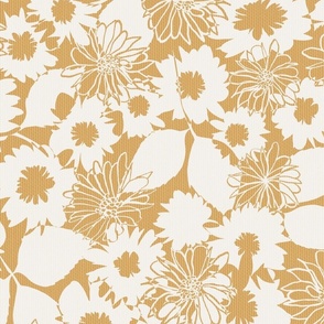 Abstract Floral-honey golden yellow