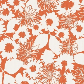 Abstract Floral-koi red-orange
