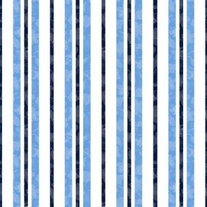 Vertical Cornflower Midnight Blue and White Textured Stripes