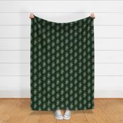 Festive Mistletoe on Dark Green - Large Scale