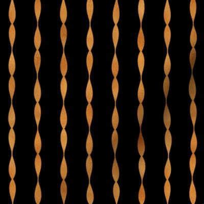 Copper Wavy Stripes on Black