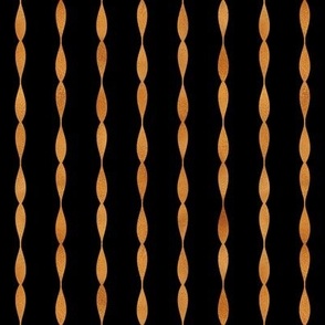 Copper Wavy Stripes on Black