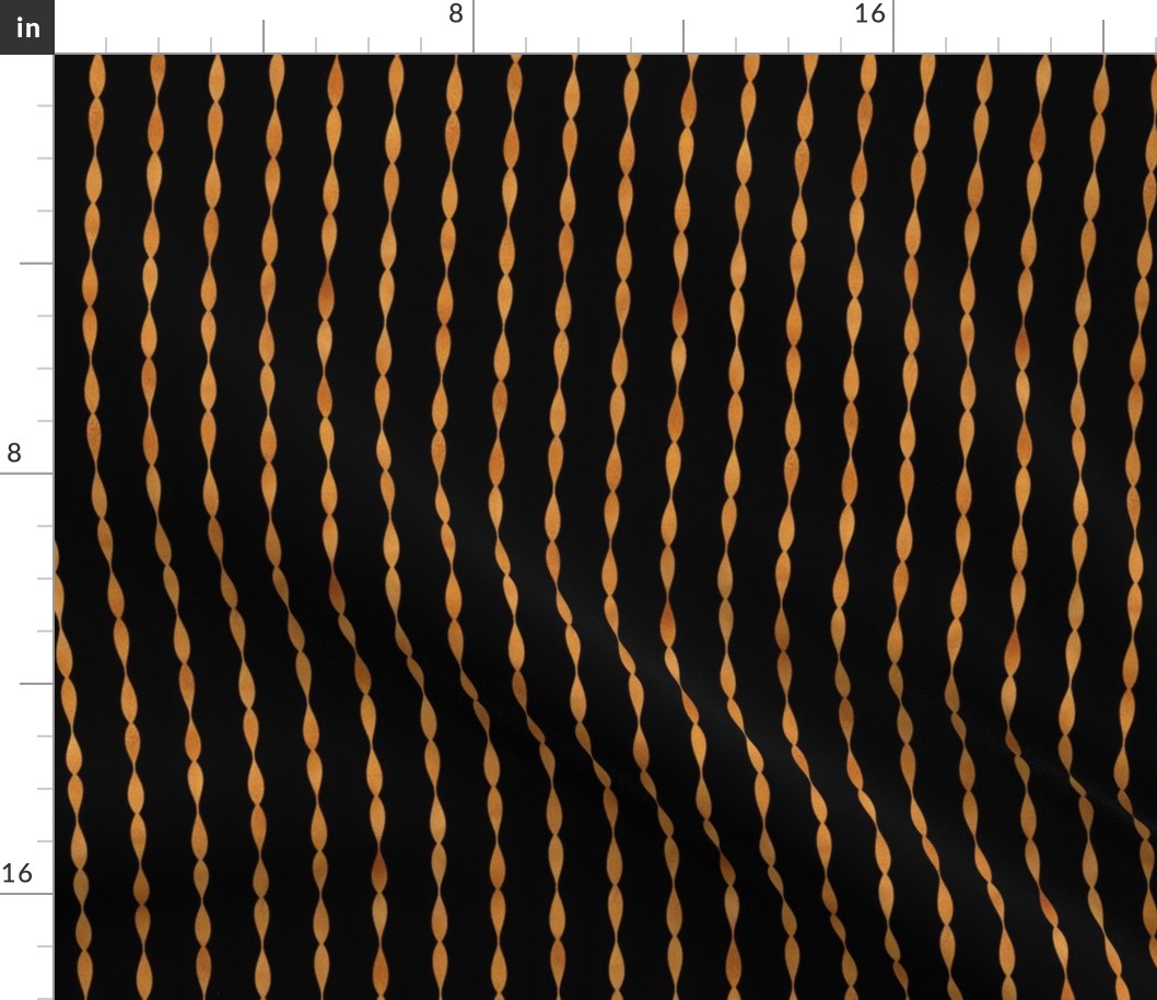 Copper Wavy Stripes on Black