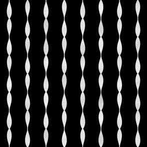 Silver Wavy Stripes on Black