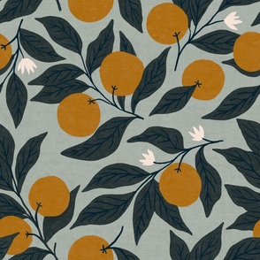Large - Orange blossoms- muted