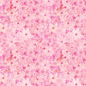 pink watercolor flowers medium scale