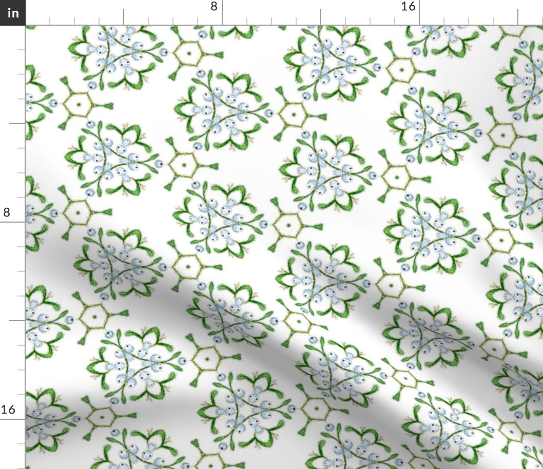 3D Festivities Mistletoe Pattern - Medium Scale