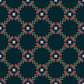 Red bows Christmas Geometric Pattern - Small Scale