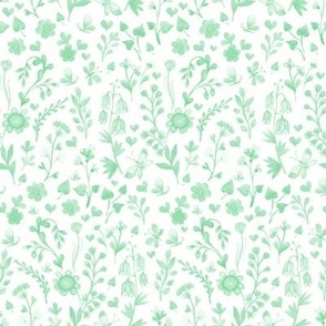Green floral ditsy