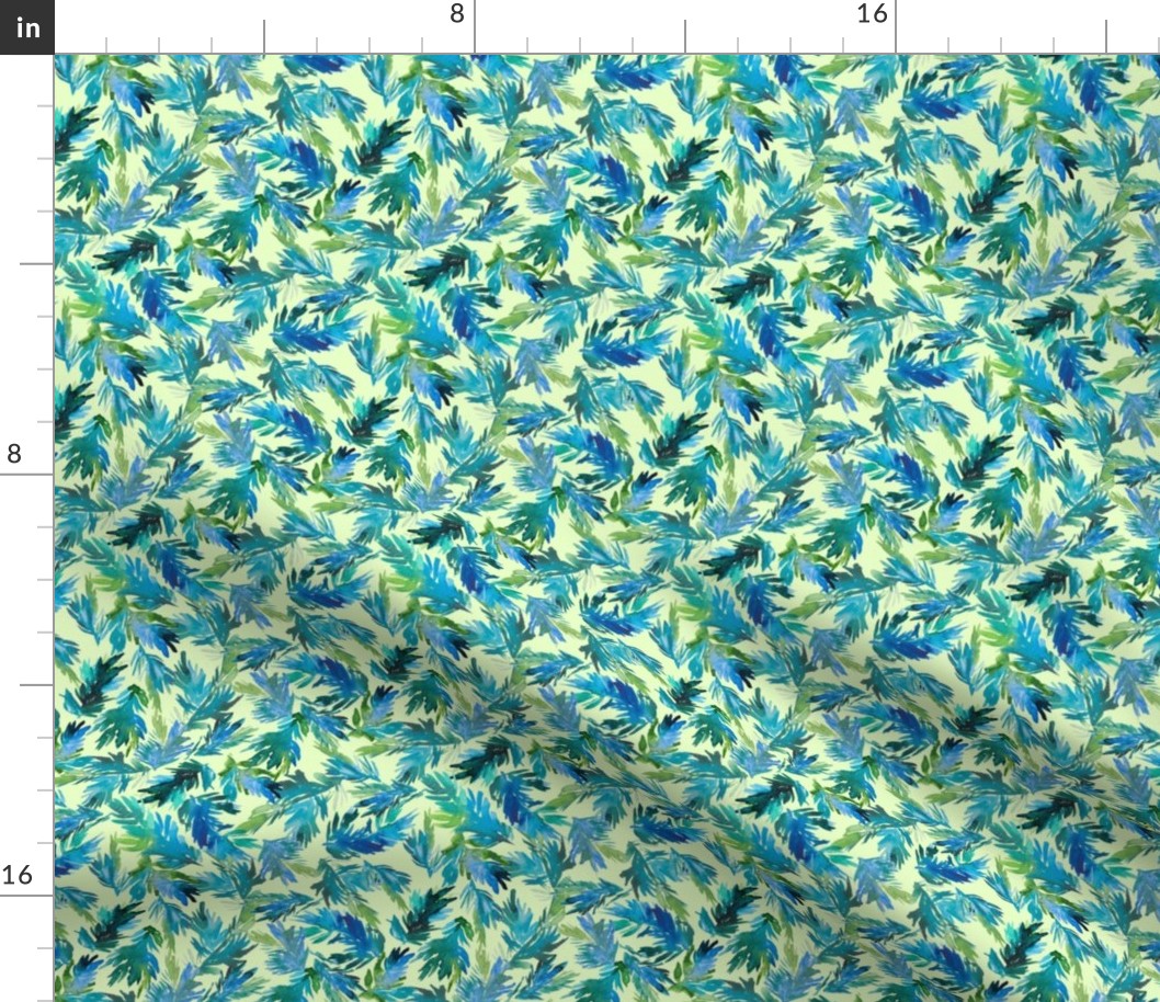 Aqua teal feather spruce small scale